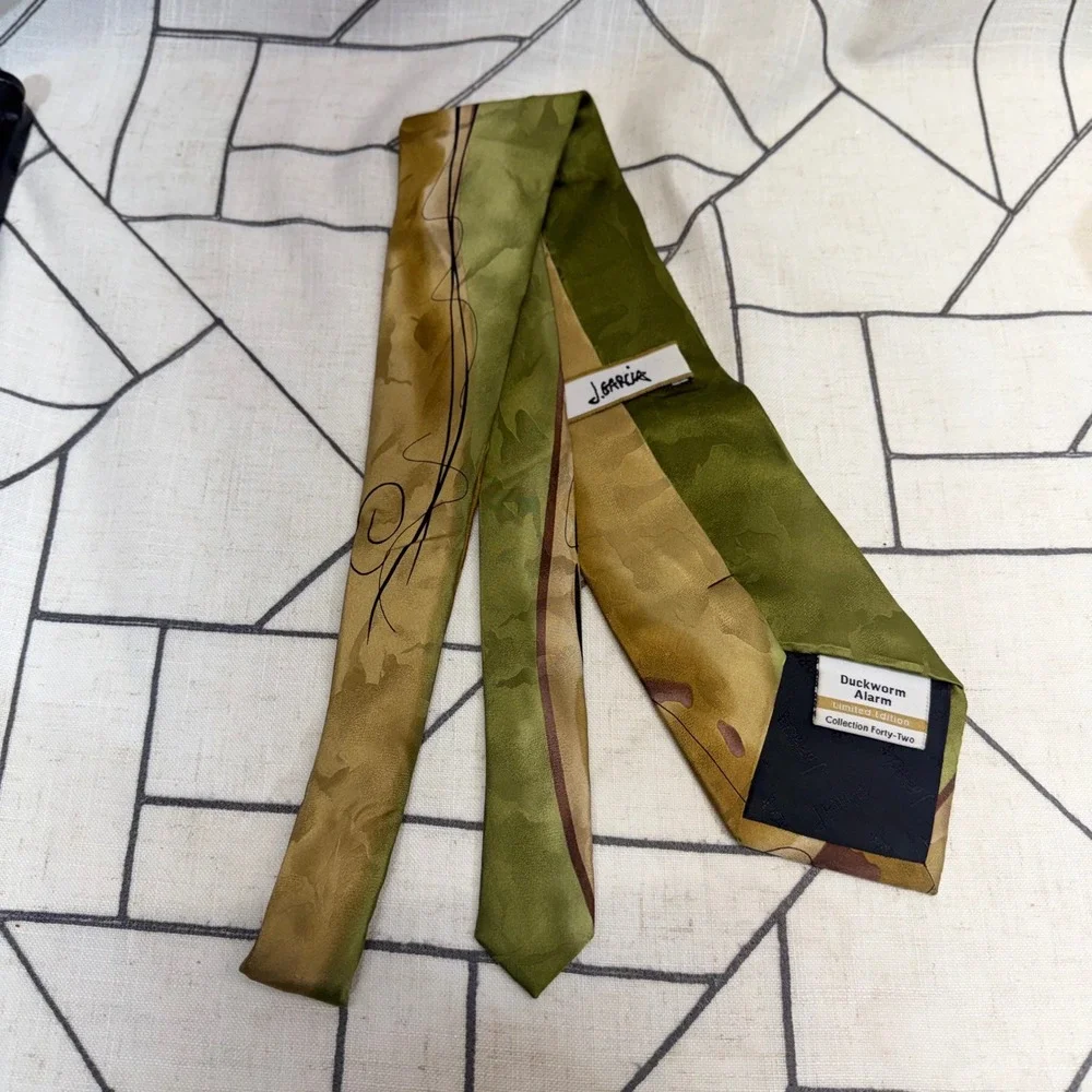 J. Garcia Silk Necktie OS‎ Green Duckworm Alarm Limited Edition Collection 42
